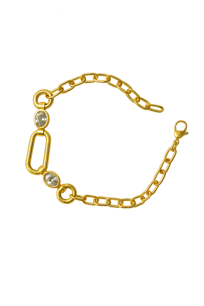 Pulsera  Pulsera Dorada en Acero Quirúrgico 18K – Diseño Fino y Brillante con Circonias