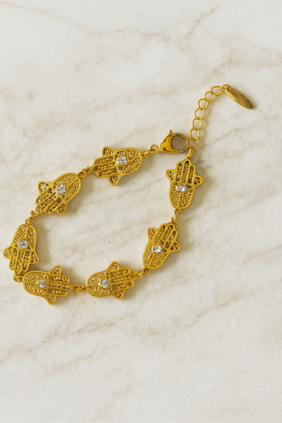 Pulsera Mano de Fátima con circonita