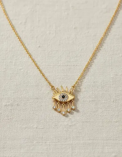 Collar Ojo Turco te da Suerte-Acero quirúrgico y baño en oro 18 k