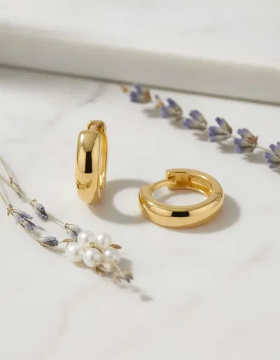 Aro  Argollas Chunky 2 cm-Acero Quirúrgico Baño en Oro 18k 