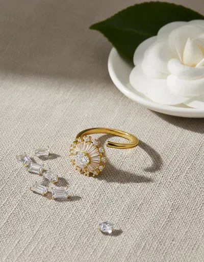  Anillo  Giratorio Antiestres Regulable Flor Radiante