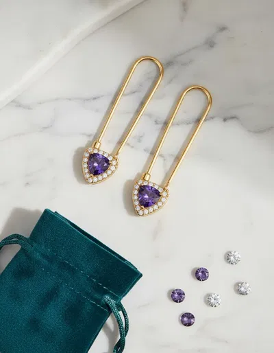Aros Alfiler con Piedra Circonia – Acero Quirúrgico Baño Oro 18K