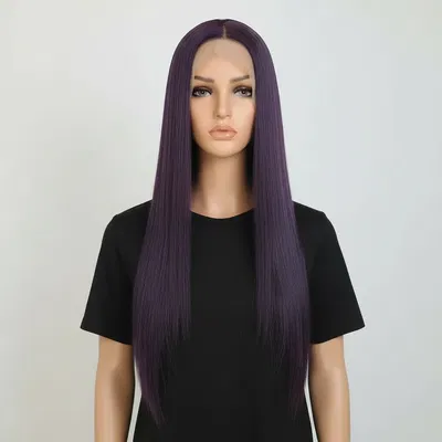 Peluca Morado Ahumado /Lacio/ Hilo Premium HD/80 CM