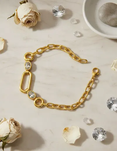 Pulsera Dorada con Circonita-Acero Quirúrgico 18K