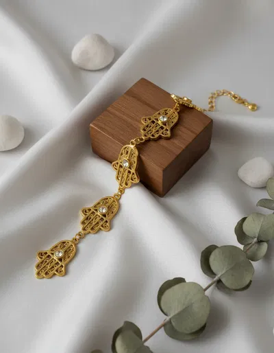 Pulsera Mano de Fátima con circonita