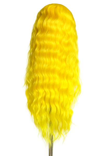 Peluca Amarillo Neón ONDULADO