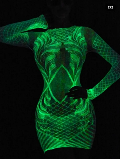 VESTIDO EN RED GLOW INTHE DARK