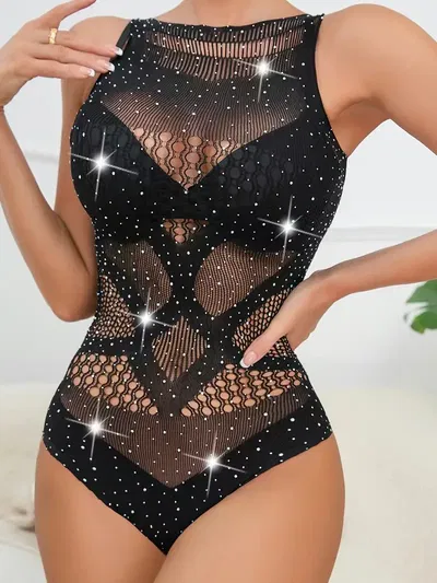 BODY DE RED CON STRASS PLUS SIZE ROJO