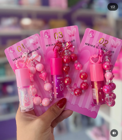 💖✨ LIP GLOSS + LLAVERO COQUETO ✨💖