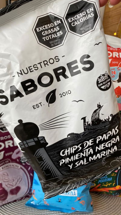 chips de papas con pimienta negra y sal marina Sabores