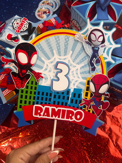 Spidey - banderines - cake topper editables (digital)