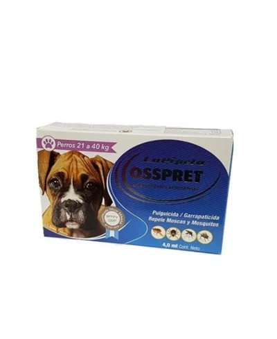 Pipeta Osspret para Perros de 21 a 40 kg | Pulguicida, Garrapaticida y Repelente