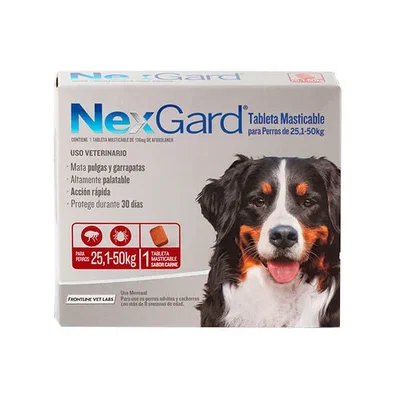 NexGard para Perros Hasta 50 kg | Antipulgas y Garrapaticida Oral – 1 Comprimido