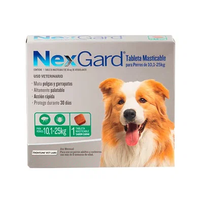 NexGard para Perros Hasta 25 kg | Antipulgas y Garrapaticida Oral – 1 Comprimido