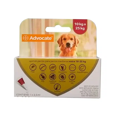 Advocate para Perros de 10 a 25 kg | Protección Integral contra Parásitos