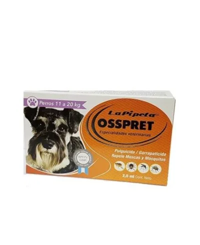 Pipeta Osspret para Perros de 11 a 20 kg | Pulguicida, Garrapaticida y Repelente