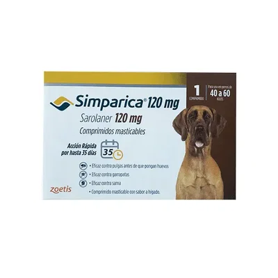 Simparica Tab para Perros de 40 a 60 kg | Antipulgas y Garrapaticida Oral