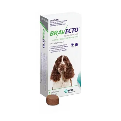 Bravecto Comprimidos para Perros de 10 a 20 kg | Antipulgas y Garrapaticida Oral