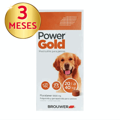 Power Gold Comprimidos para Perros de 20 a 40 kg | Protección por 3 Meses