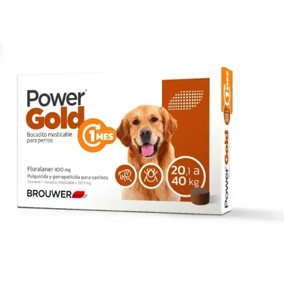Power Gold Comprimidos 1 Mes para Perros de 20 a 40 kg – Antipulgas Oral