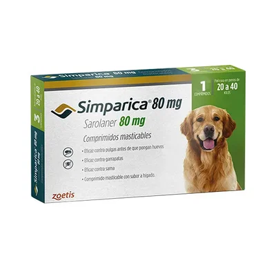 Simparica Tab para Perros de 20 a 40 kg | Antipulgas y Garrapaticida Oral