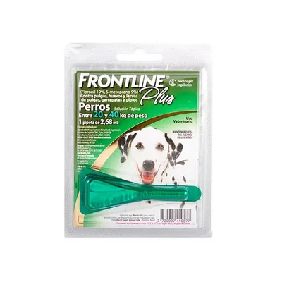 Pipeta Frontline Plus para Perros de 20 a 40 kg | Pulguicida y Garrapaticida