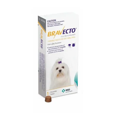 Bravecto Comprimidos para Perros de 2 a 4 kg | Antipulgas y Garrapaticida Oral