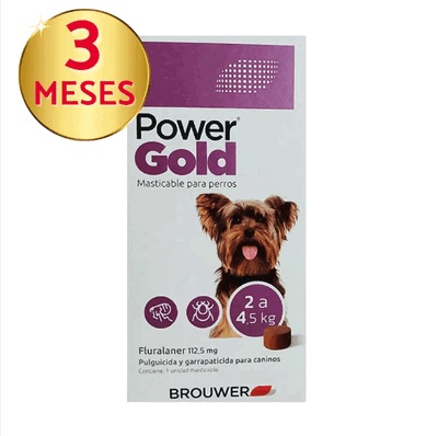 Power Gold Comprimidos para Perros de 2 a 4,5 kg | Protección por 3 Meses
