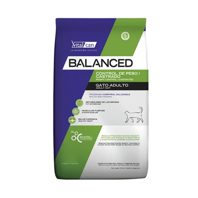 Vitalcan Gato Control de Peso y Castrado – Bolsón x7,5kg