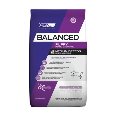 VITALCAN BALANCED PERROS CACHORROS RAZAS MEDIANAS – Bolsa de 20 kg