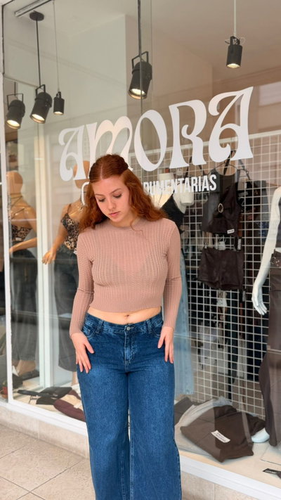 JEANS WIDE LEG AZUL