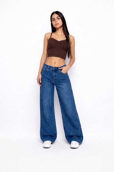 JEANS WIDE LEG AZUL