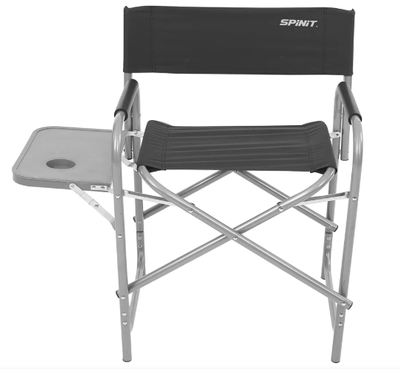 SILLON SPINIT DIRECTOR PLEGABLE ACERO NEGRO C/BANDEJA