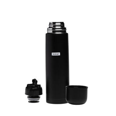 TERMO ACERO DE 1000ML CON TAPON CEBADOR NEGRO