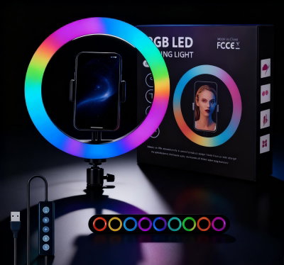 Aro De Luz LED 26cm RGB + Blanco. 💡🌈