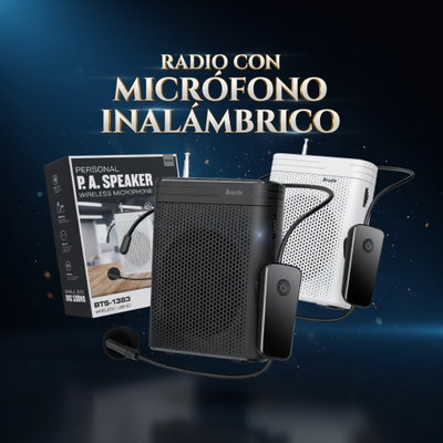 Radio con Micrófono INALÁMBRICO. 📢