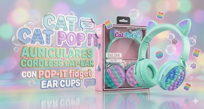 Auriculares Vincha con Orejas de Gatito POP. 🎧🐱✨