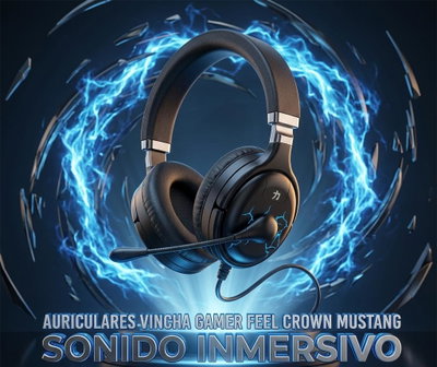 AURICULAR VINCHA GAMER FEEL CROWN MUSTANG 🎧