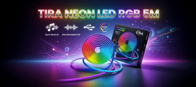 Luz de tira Led multicolor.