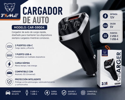 Cargador de Auto TIME. 🔌&nbsp;