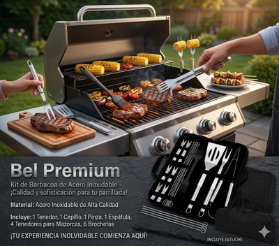 SET PARRILLERO 13 PCS ACERO.🔥