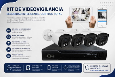 Combo kit de Seguridad – 4 Cámaras Full HD CCTV. 📹