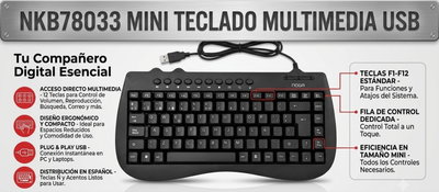 Mini Teclado Multimedia Noga ⌨️