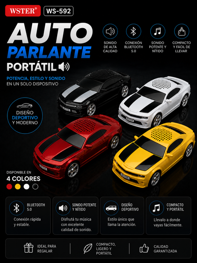 Auto PARLANTE PORTÁTIL WSTER WS-592. 🔊