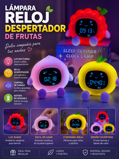 RELOJ Lampara de Fruta Despertador 🌈