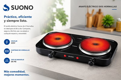 Anafe Eléctrico 2 Hornallas - 220V. 🔥