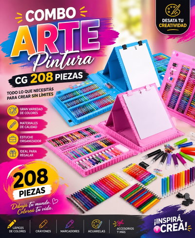Combo de Arte Pintura CG 208 Piezas. 🎨