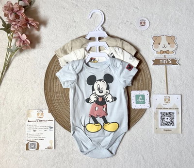 Pack 3 bodys “Funny Mickey” - Disney baby 