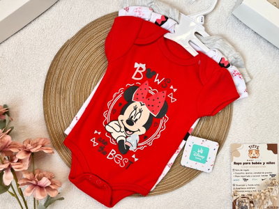 Pack de 3 bodys minnie "Red Bows" - Disney baby