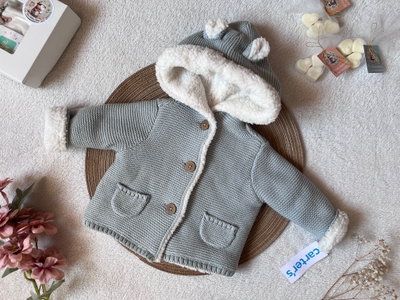 Campera osito tejida, con corderito - Carters